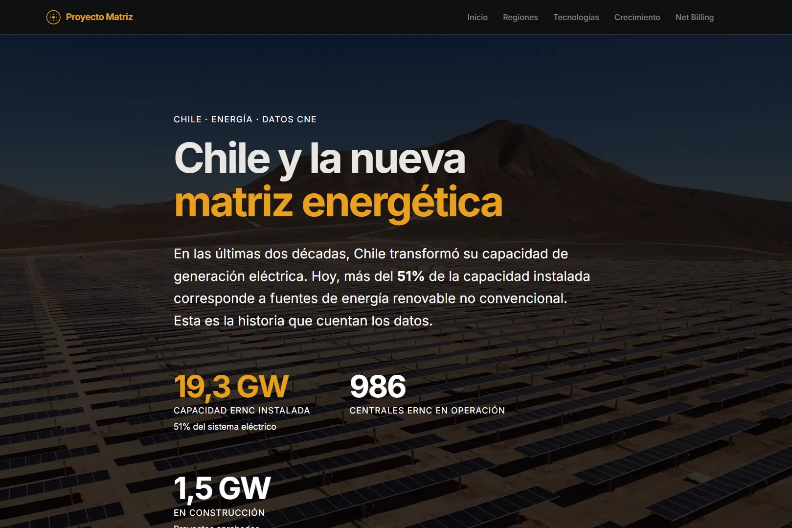 Captura de pantalla de Proyecto Matriz